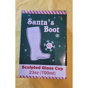 2023 Santa's Boot Collectible Drinking Glass 23oz New Christmas Drinkware Novelt